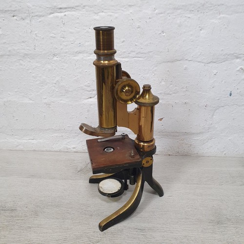 Antique brass microscope - brass,