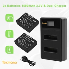 2x Battery + Dual Charger for Panasonic CGA-S005E CGA-S005 Lumix DMC-LX1 LX2 LX3