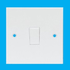 White 1 Gang 3 Way Intermediate Mains Wall Light Lamp Switch, 10A 240V