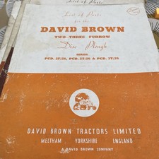 David Brown disc Plough 2-3 furrow parts manual 
