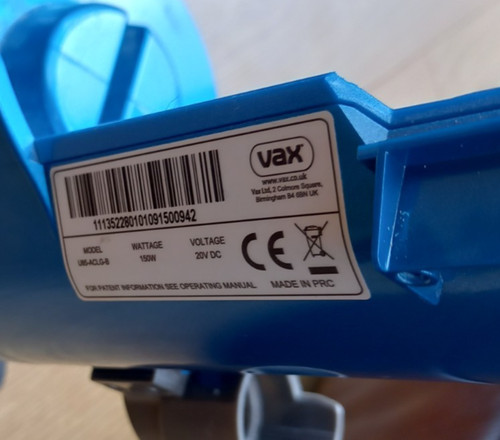 Vax vacuum parts u85 aclg - vacuum, u85-aclg-b