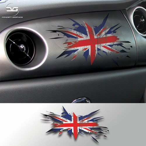 Union jack flag dashboard - union,