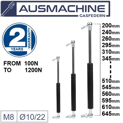 Gas strut - 2x, 200mm
