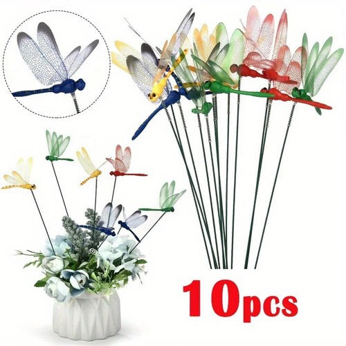 10pcs dragonfly garden stakes - 10pcs,