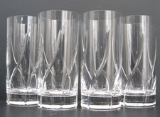 4x Tyrone Crystal Aqua / Grosseto Highball Tumbler Glasses 150mm-Signed Bases