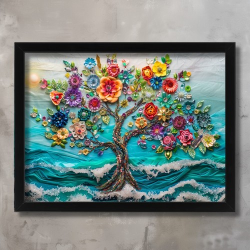 Floral tree life wall - floral, of