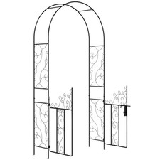 Garden Arch Double Gate Black