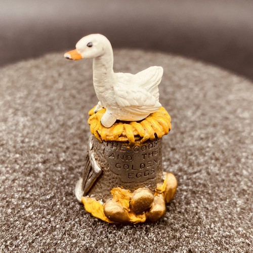Goose golden egg thimble - &,