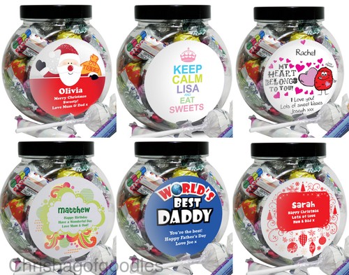 Personalised round sweets jar - personalised,
