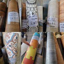 NEW DESIGNS Clearance Vinyl Roll Ends Flooring, From £9.99 / SQM Up To 3M Width