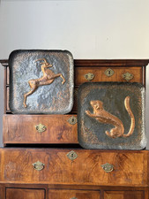 Pair Late 19thC Hammered Brass