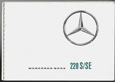 Mercedes-Benz 220 S & SE Saloon S-Class 1959-61 UK Market Sales Brochure Fintail