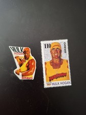 Rare Hulk Hogan Stamp & Sticker WWE WWF Wrestling Superstars