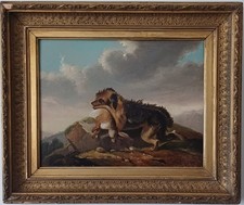 Antique oil painting  on