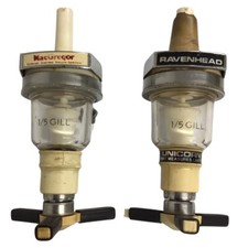 Pair of Vintage Salesprint 1/6 Gill Measure Bar Optics Remy Martin Mancave