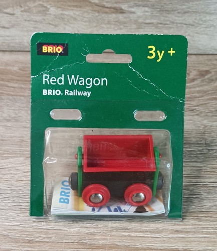 Brio wooden railway red wagon - red,