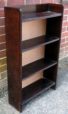 Art Deco antique solid oak Herbert Gibbs open library bookcase book shelf