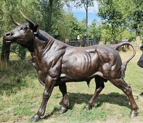 Bronze xxl bull sculpture - bull,
