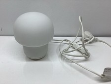 An Ikea TOKABO Matt White Blown  Glass Mushroom Table Lamp Side Light  GWO