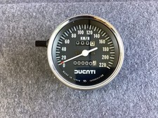 Ducati speedometer black 0-220 km/h for 350/500 GTV + Pantah NOS original rare