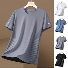 Summer Thin Men's Ice Silk Suit Fitness Casual Sports Breathable Quick Dry  η