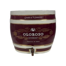 Large Vintage Antique Grants Of St James Oloroso Sherry Barrel Keg Ceramic