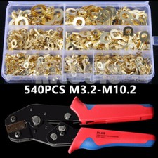 540x Kabelschuhe Crimpzange Sortiment Ringkabelschuhe Steckverbinder unisoliert