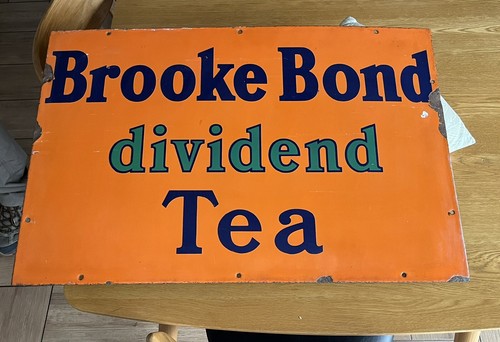 Porcelain enamel sign - , orange