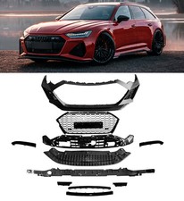 FRONT BUMPER GRILLE RS6 STYLE CONVERSION BODYKIT PRIMED FOR AUDI A6 C8 2018+