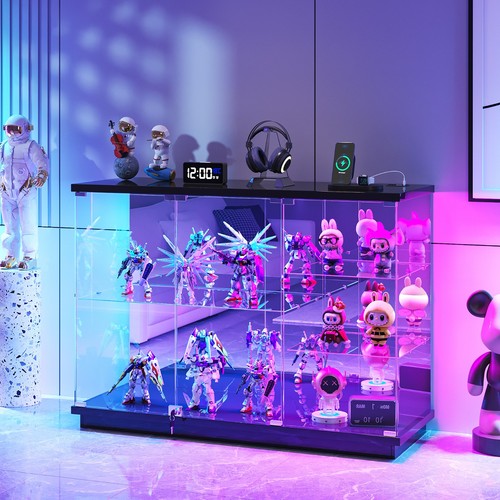 Rgb glass display cabinet - cabinet, with
