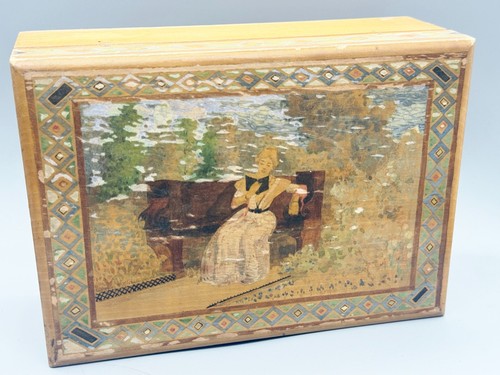 Vintage hand painted - painted, wooden
