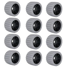 12x Boat Trailer Roller Marine Dinghy Ribbed Wobble Rollers 21mm Bore Grey