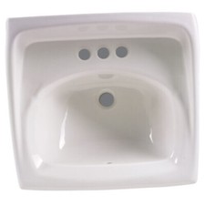 Lucerne Wall-Hung Sink With 4" Centerset, for Wall Hanger or Concealed Arms (Whi
