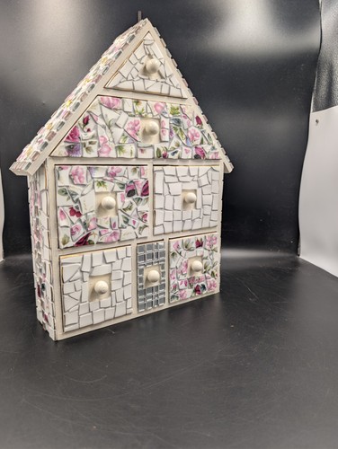 Mosaic wooden miniature house - wooden,