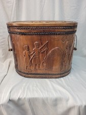 Heavily Carved Camphor wood African chest