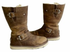 UGG® AUSTRALIA KENSINGTON 5678 TOAST LEATHER PULL ON BOOTS UK 5.5 USA 7 RRP £240