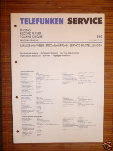Service manual telefunken 80 - manual, s