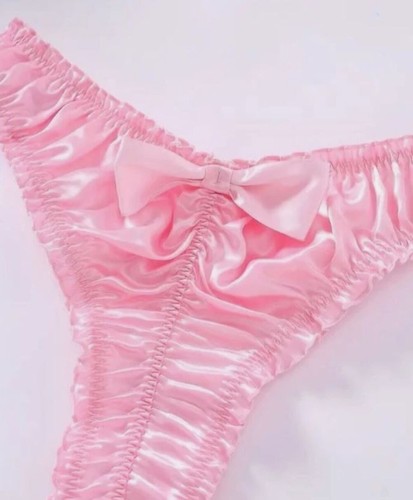 Women pink satin thong - pink,