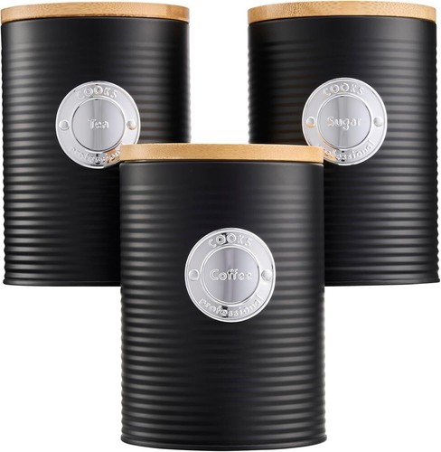Tea coffee sugar canisters - tea, &