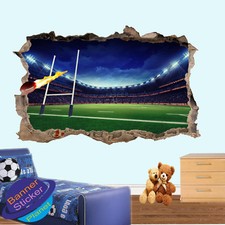 RUGBY STADIUM PASSION FLAME TRY WALL STICKERS 3D ART POSTER  MURAL DECAL VA8