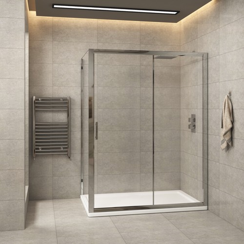 Sliding shower enclosure - shower, door