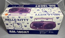 Sanrio Hello Kitty Radio Cassette Recorder Boombox RM-180KT Clear Purple Unused