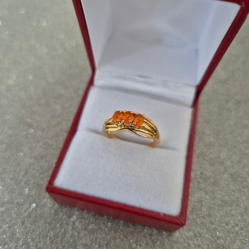 Fire opal trilogy ring - , in