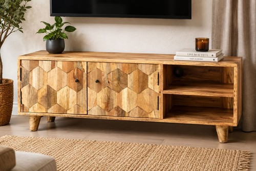 Hexagonal mango indian wood - hexagonal,