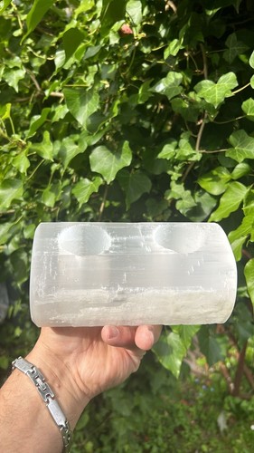 Selenite crystal votive - selenite,