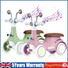 Baby Balance Bike for 1-3 Year Old Kids Toddler  4 Wheels Ride On Toy With Music