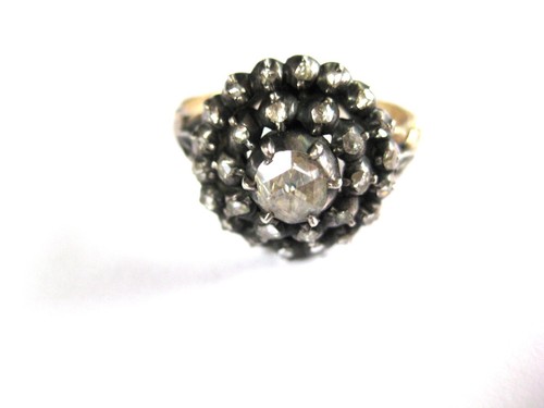 Antique ring gold - gold, 585/silver