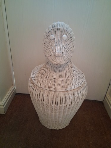 Vintage white wicker laundry - vintage,