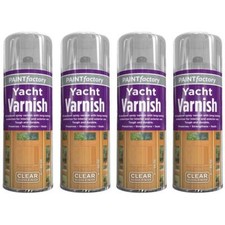 4 x Yacht Varnish Spray Paint Aerosol Auto Car Lacquer Wood Metal 400ml