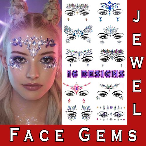 Face gems adhesive glitter - face,